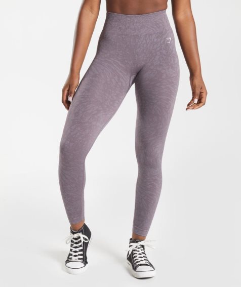 Women's Gymshark Adapt Animal Seamless Leggings Purple | NZ 9WFCNP